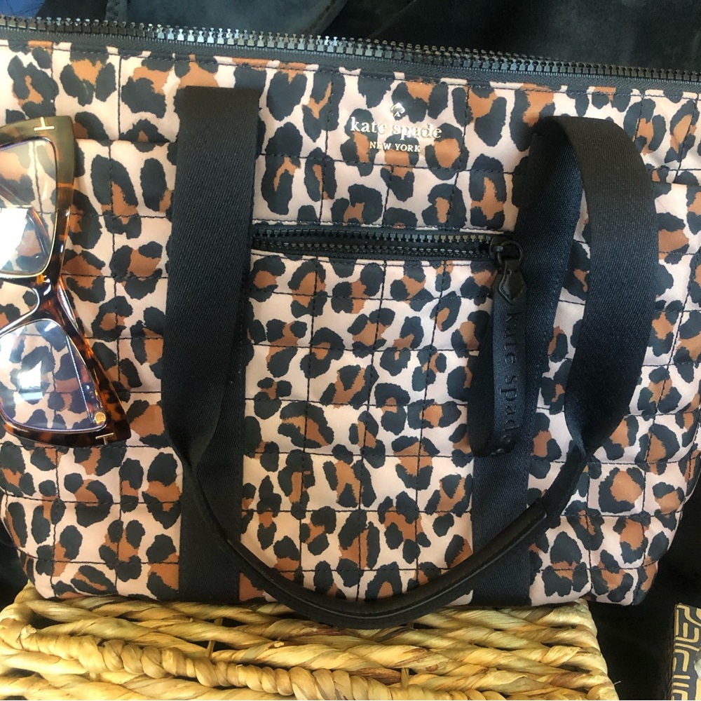 Kate Spade Black and Brown Leopard Tote